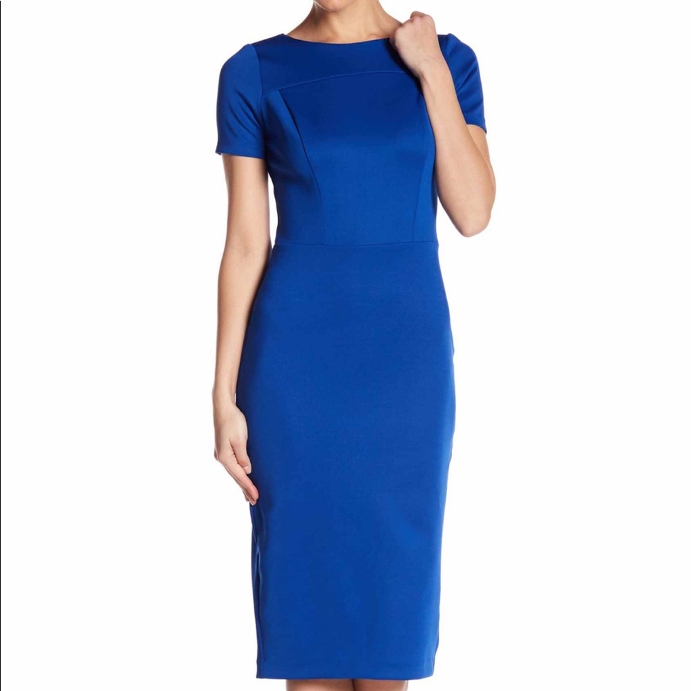Scuba midi sheath dress